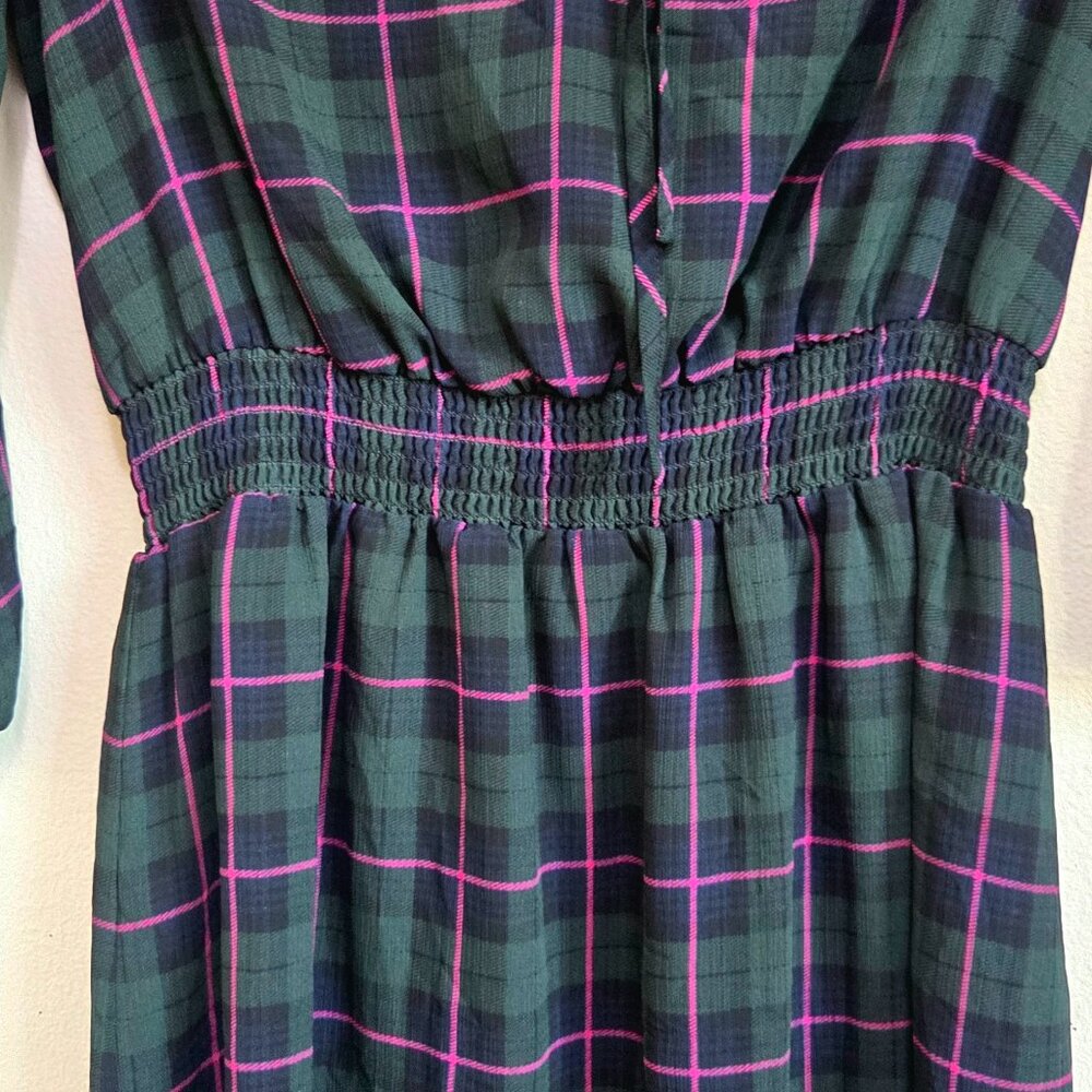 J. Crew – Green Tartan Plaid Dress with Pink Lines – Size Small (Fits Medium) - Picture 5 of 10